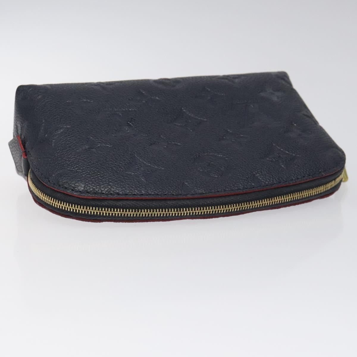 Louis Vuitton Cosmetic Pouch Monogram Empreinte Leather, NAVY, LEATHER, Toiletry Case