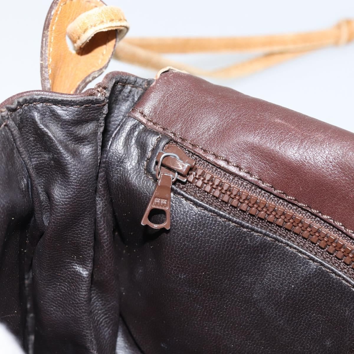 Celine Vintage Shoulder Bag Leather, BROWN, LEATHER, Shoulder bag