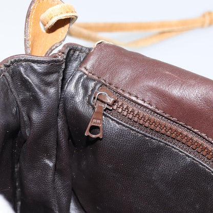 Celine Vintage Shoulder Bag Leather, BROWN, LEATHER, Shoulder bag