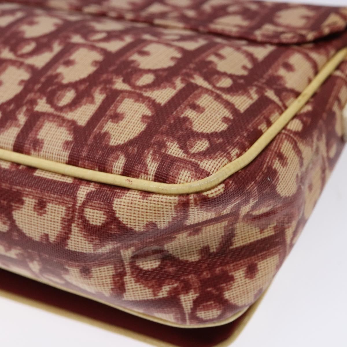 Christian Dior Vintage Flap Crossbody Bag Canvas, RED, CANVAS, Shoulder bag