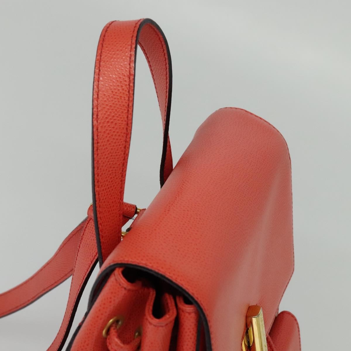Celine Backpack Leather, ORANGE, LEATHER, Backpack