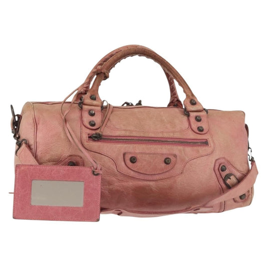 Balenciaga Twiggy Classic Studs Bag Leather, PINK, LEATHER, Handbag