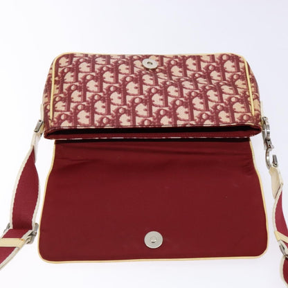 Christian Dior Vintage Flap Crossbody Bag Canvas, RED, CANVAS, Shoulder bag