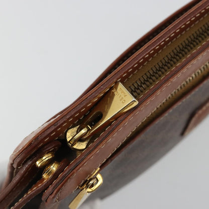 Celine Logo Triomphe Pouch Canvas and leather, Brown, Canvas, Clutch
