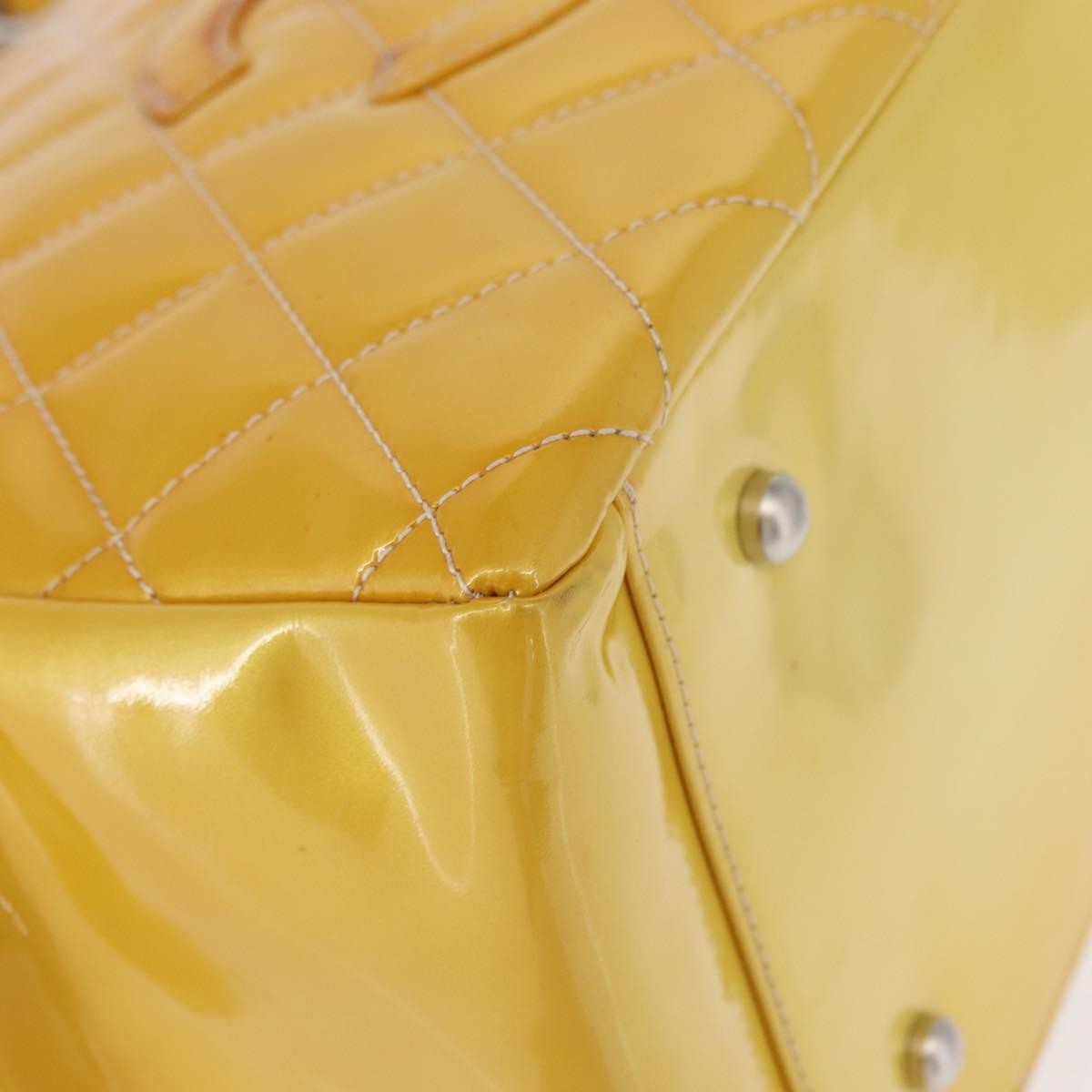 Chanel Vintage Petite Timeless Tote Quilted Patent, YELLOW, PATENT_LEATHER, Tote bag
