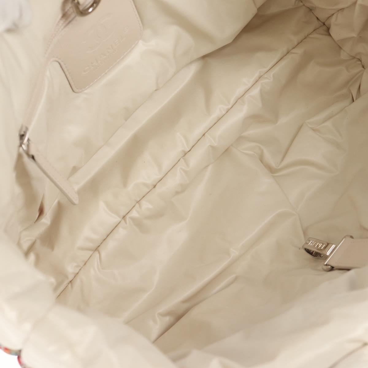 Chanel Coco Cocoon Reversible Tote Quilted Printed Nylon, WHITE, NYLON, Tote bag