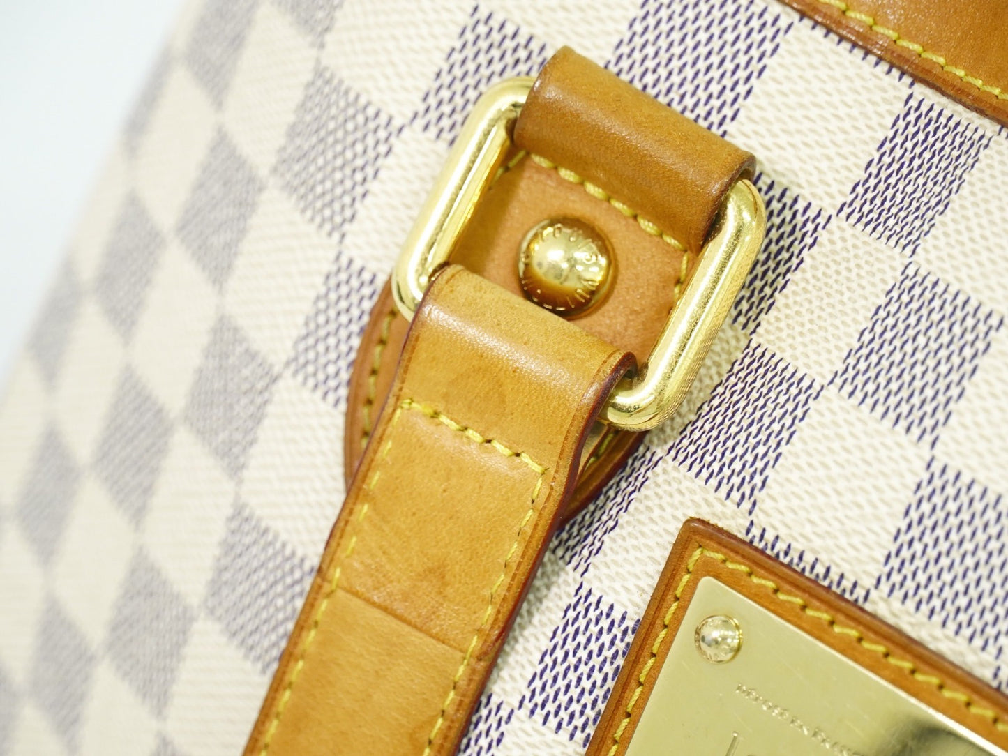 Louis Vuitton Hampstead Handbag Damier, WHITE, CANVAS, Tote bag