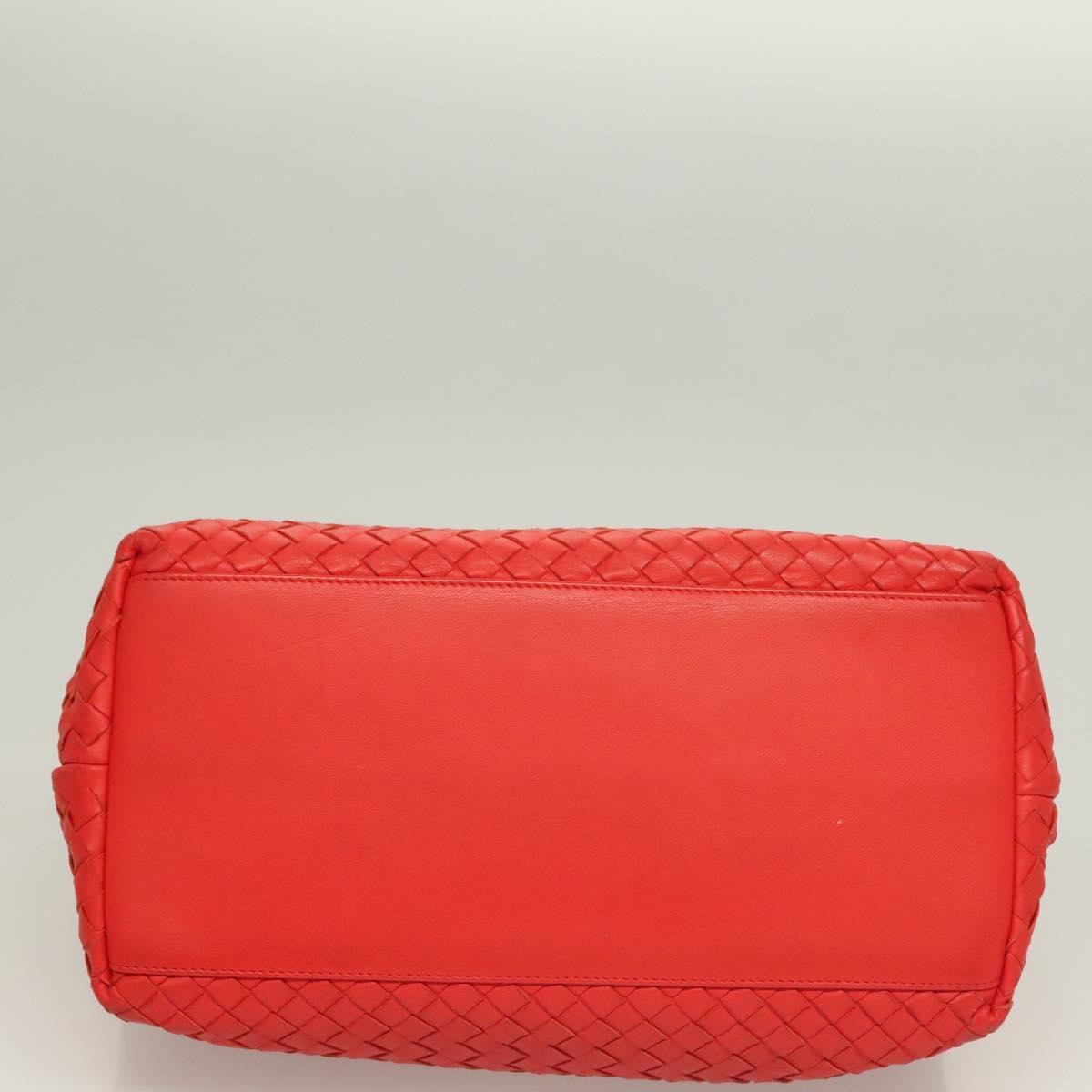 Bottega Veneta Open Shopping Tote Intrecciato Nappa, RED, LEATHER, Tote bag
