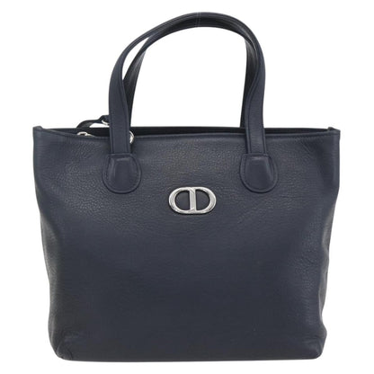 Christian Dior Vintage CD Handbag Leather, NAVY, LEATHER, Handbag