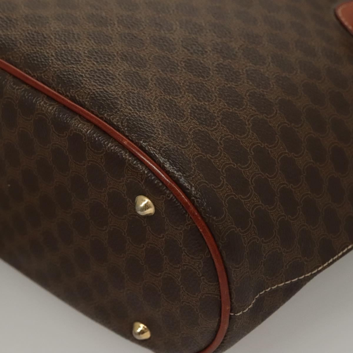 Celine Vintage Macadam Handbag Leather, BROWN, LEATHER, Handbag
