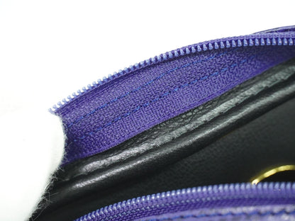 Christian Dior Vintage Zip Pochette Leather, BLUE, LEATHER, Clutche & pouche