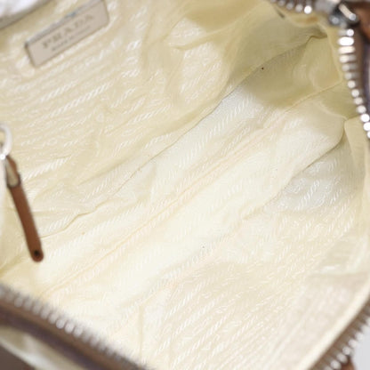 Prada Vintage Shoulder Bag Nylon and Leather, BEIGE, NYLON, Shoulder bag