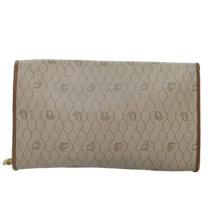 Christian Dior Vintage Honeycomb chain Canvas, BEIGE, PVC, Shoulder bag