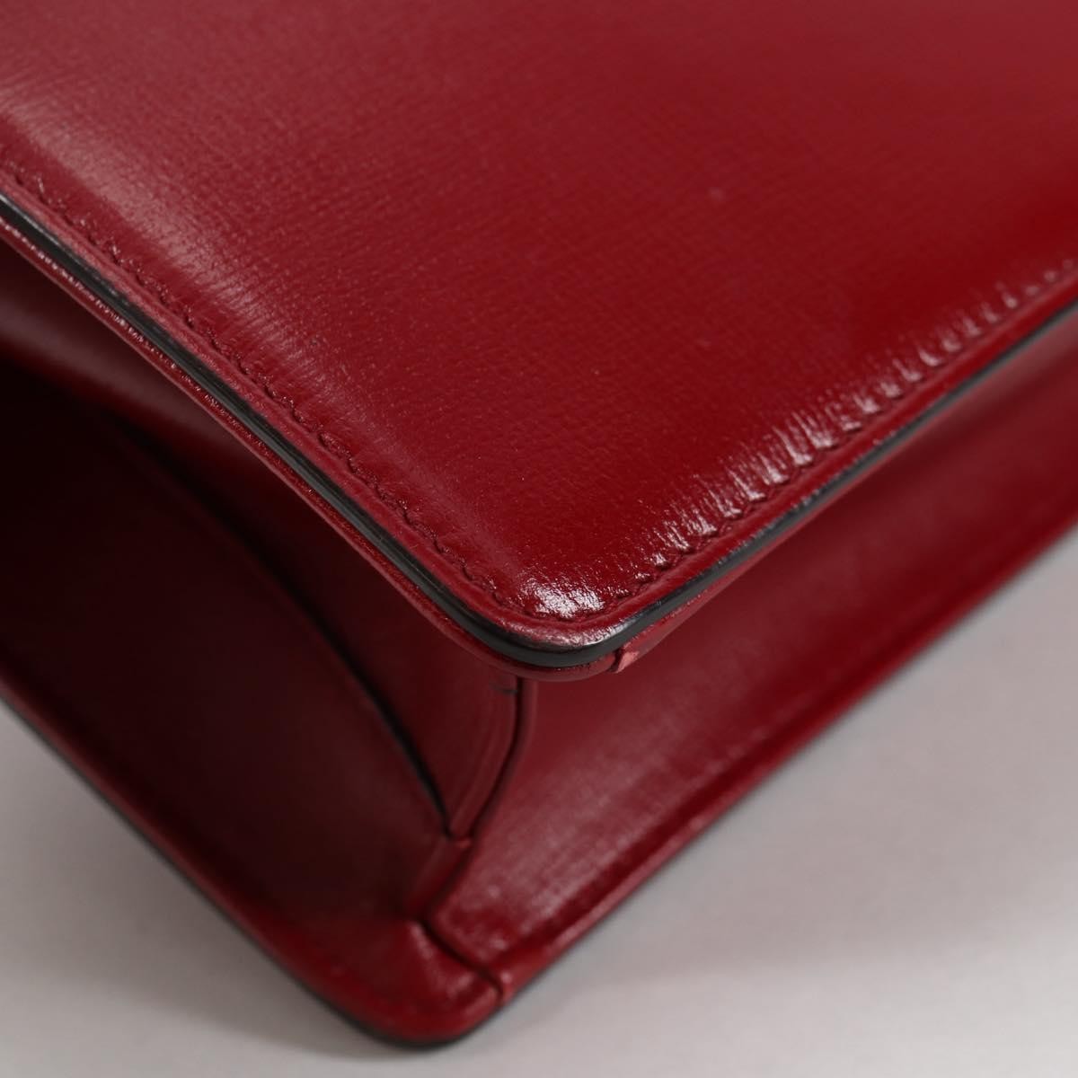 Gucci GG Ring Shoulder Bag Leather, RED, LEATHER, Shoulder bag