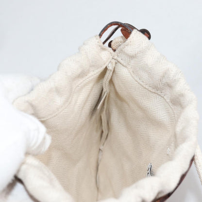 Loewe Anagram Drawstring Bucket Crossbody Bag Leather with Canvas, BEIGE, LEATHER, Crossbody bag