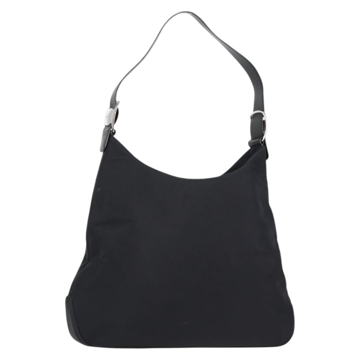 Salvatore Ferragamo Vala Shoulder Bag Nylon, BLACK, NYLON, Shoulder bag