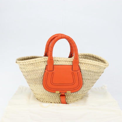 Chloe Marcie Basket Bag Raffia and Leather, BEIGE, WICKER, Handbag