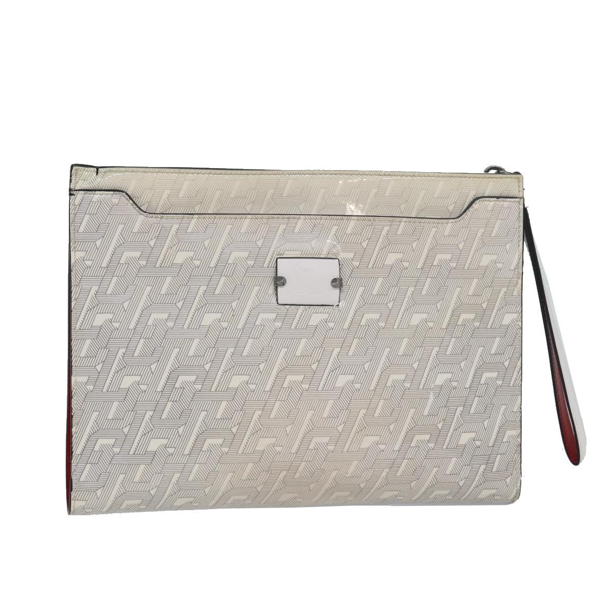 Christian Louboutin Loubiclutch Printed Patent, WHITE, PATENT_LEATHER, Clutche & pouche