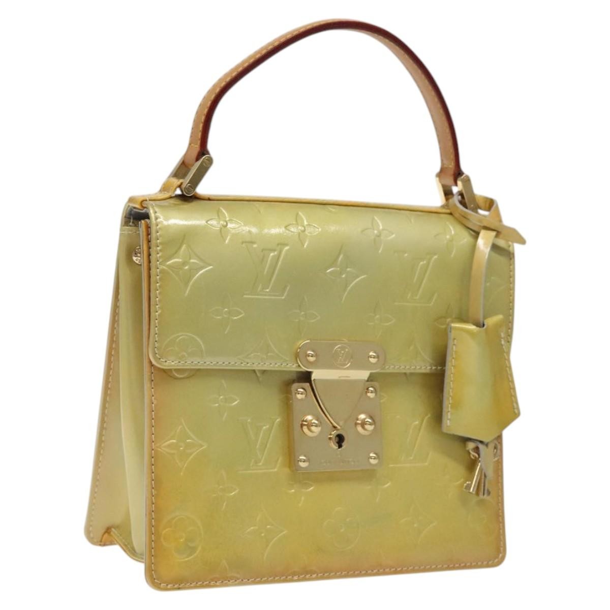 Louis Vuitton Spring Street Handbag Monogram Vernis, BEIGE, PATENT_LEATHER, Handbag