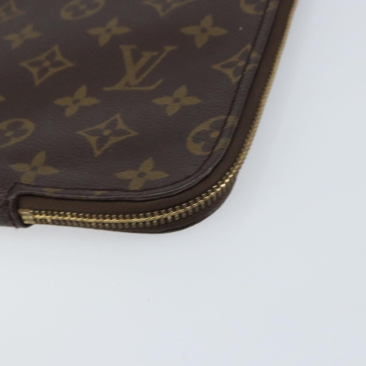 Louis Vuitton Poche Documents Monogram Canvas, BROWN, CANVAS, Clutche & pouche