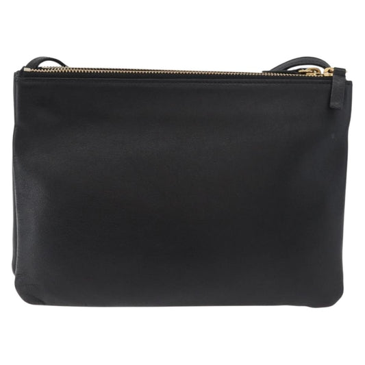 Celine Trio Crossbody Bag Leather, Black, Leather, Shoulder Bag