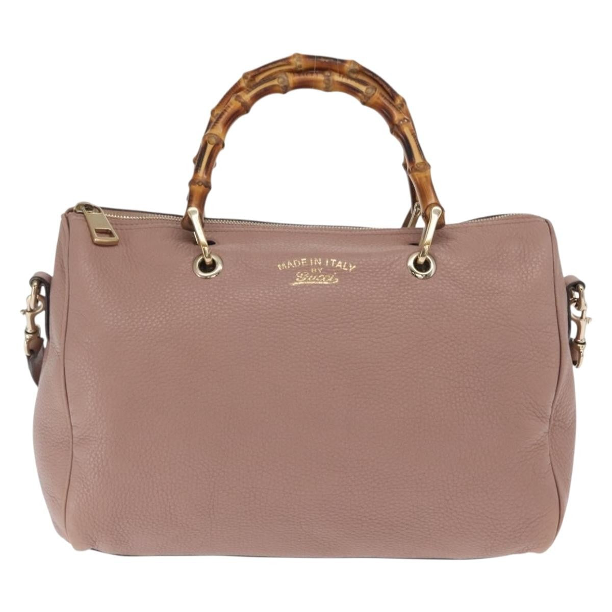 Gucci Bamboo Shopper Tote Leather, PINK, LEATHER, Handbag