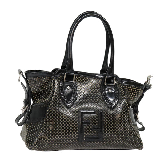 Fendi Bag Du Jour Perforated Leather, BLACK, LEATHER, Handbag