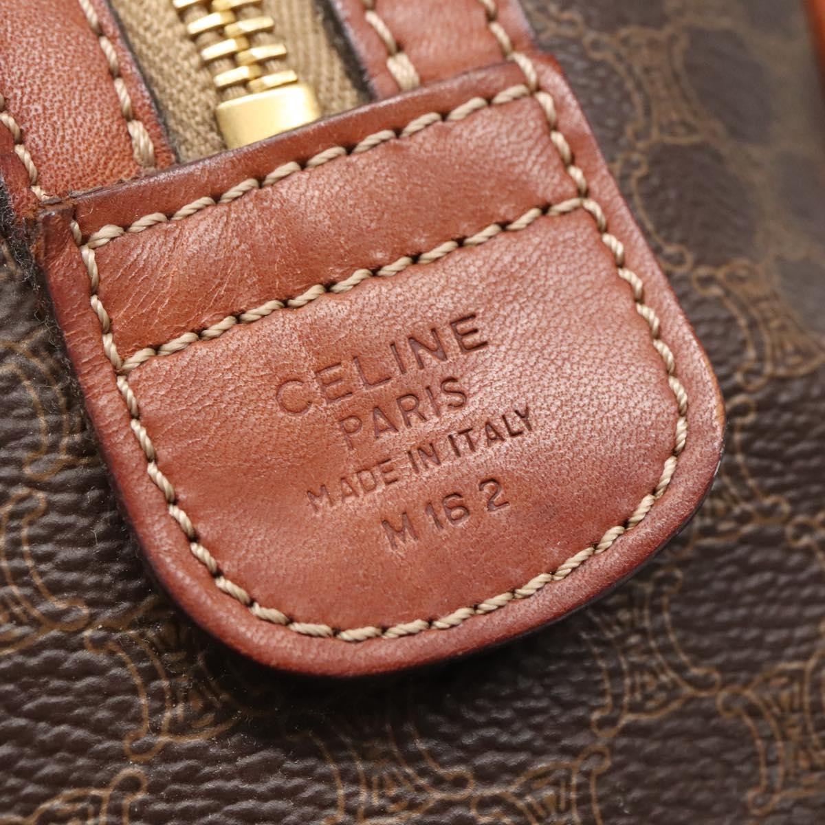 Celine Macadam Handbag Macadam with leather, BROWN, CANVAS, Handbag