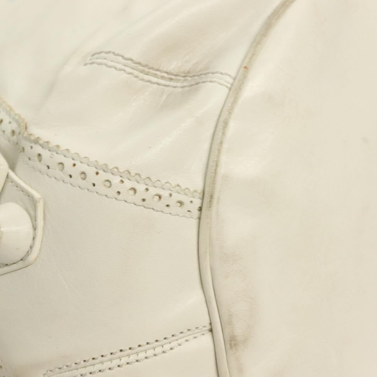 Balenciaga Pom Pon Giant Studs Bag Leather, WHITE, LEATHER, Handbag