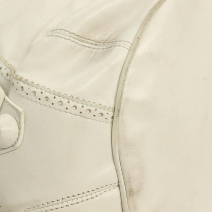 Balenciaga Pom Pon Giant Studs Bag Leather, WHITE, LEATHER, Handbag