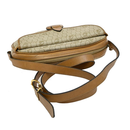 Christian Dior Vintage Honeycomb Flap Crossbody Bag Coated Canvas, BROWN, CANVAS, Crossbody bag