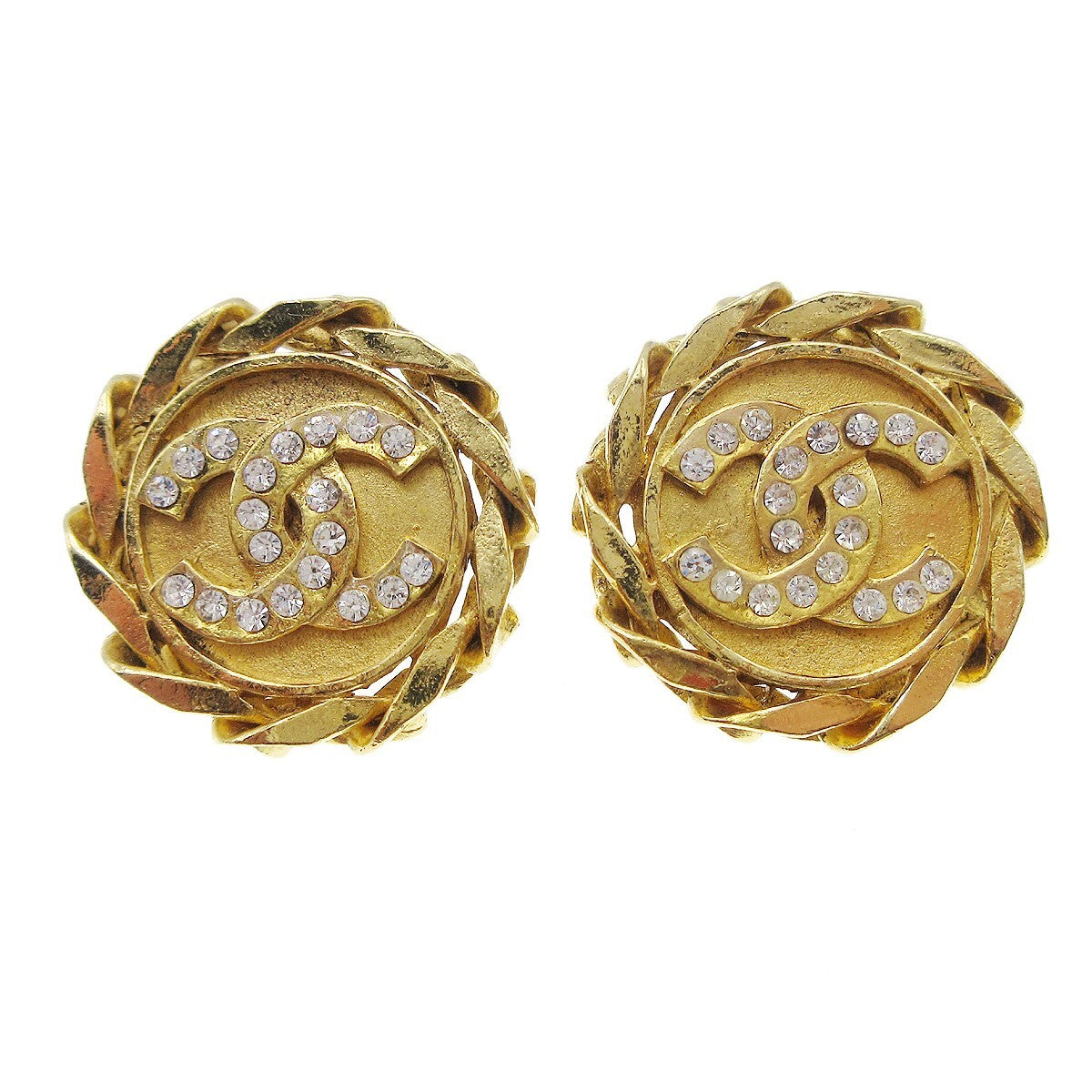 Chanel CC Button Clip-On Earrings Metal with Faux Pearl, GOLD, GOLD_PLATED, Earrings