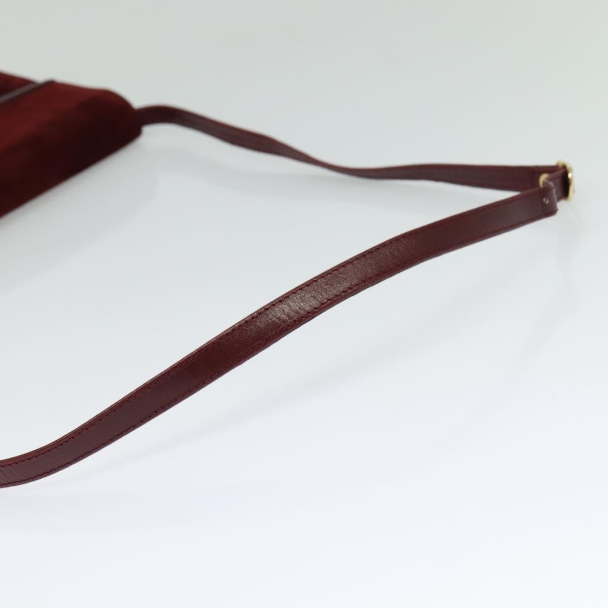 Salvatore Ferragamo Flap Shoulder Bag Suede, BURGUNDY, SUEDE, Shoulder bag
