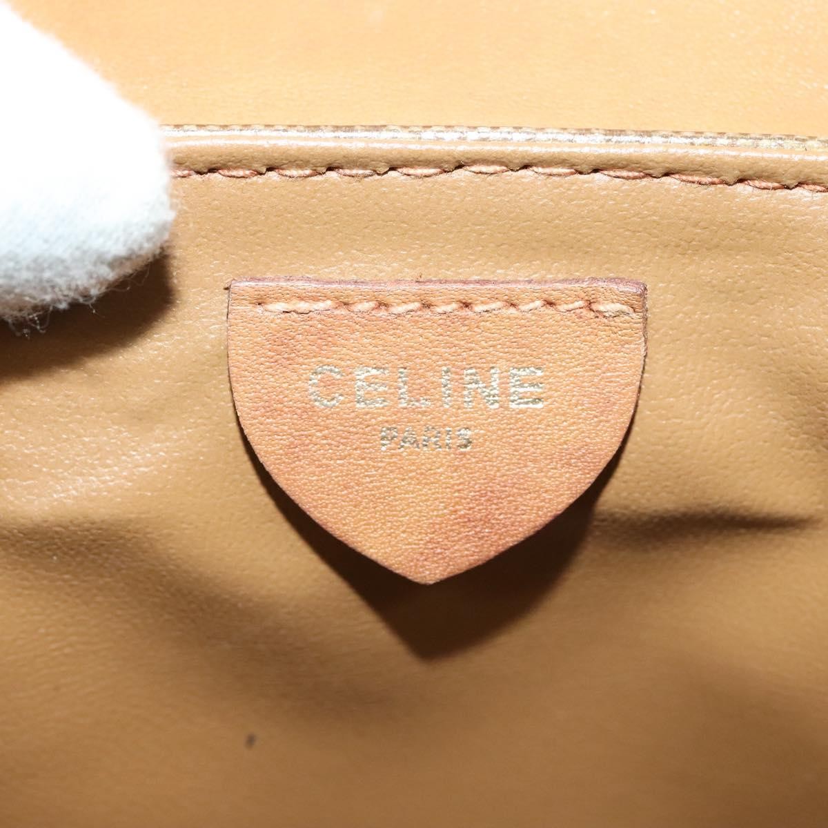 Celine Vintage Macadam Shoulder Bag Macadam Canva  Vinyl, BEIGE, PVC, Shoulder bag