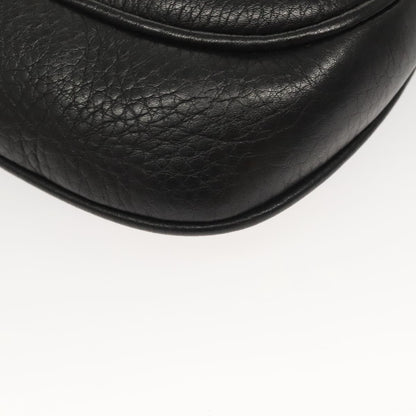 Prada Vintage Chain Flap Shoulder Bag Leather, BLACK, LEATHER, Shoulder bag