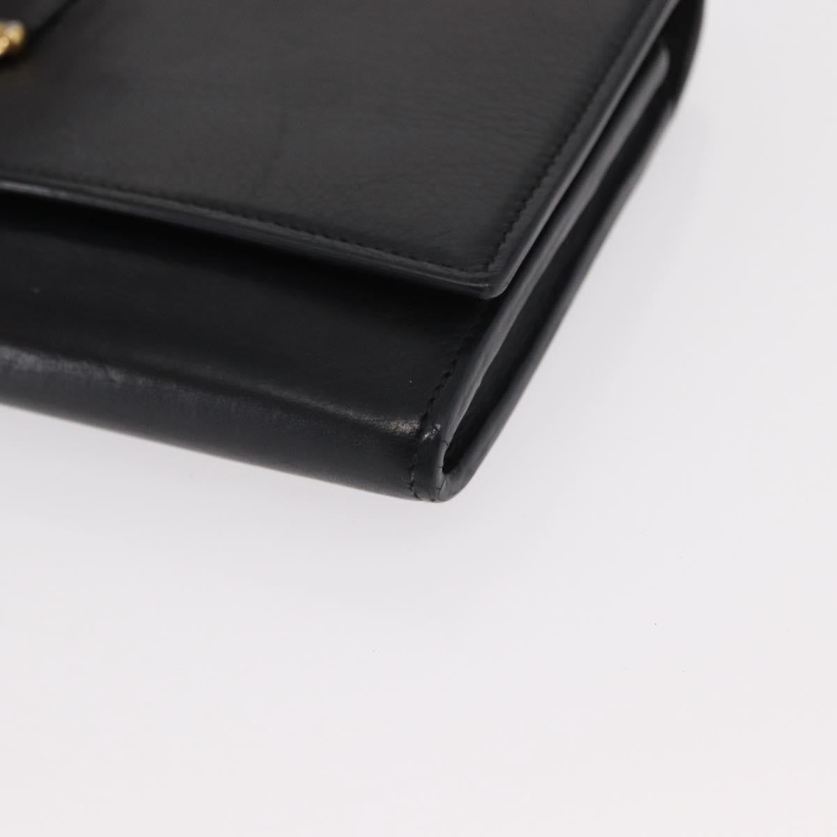 Saint Laurent Y Line Flap Wallet Leather, BLACK, LEATHER, Wallets