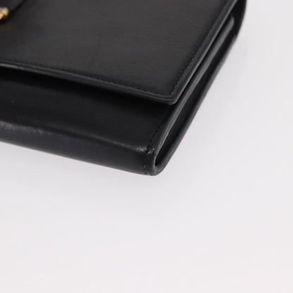Saint Laurent Y Line Flap Wallet Leather, BLACK, LEATHER, Wallets