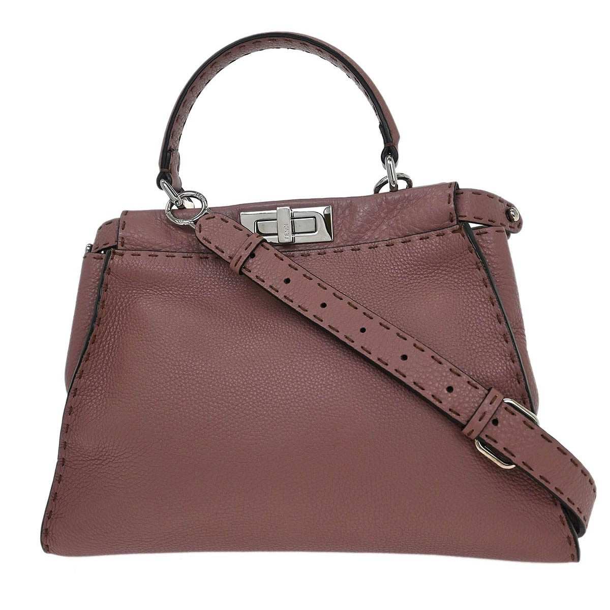 Fendi Selleria Peekaboo Bag Leather, PURPLE, LEATHER, Handbag