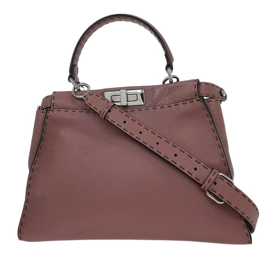 Fendi Selleria Peekaboo Bag Leather, PURPLE, LEATHER, Handbag