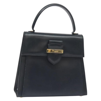 Salvatore Ferragamo Vintage Handbag Leather, BLACK, LEATHER, Handbag