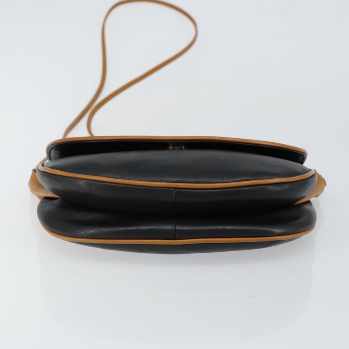 Celine Vintage Flap Shoulder Bag Leather, NAVY, LEATHER, Shoulder bag