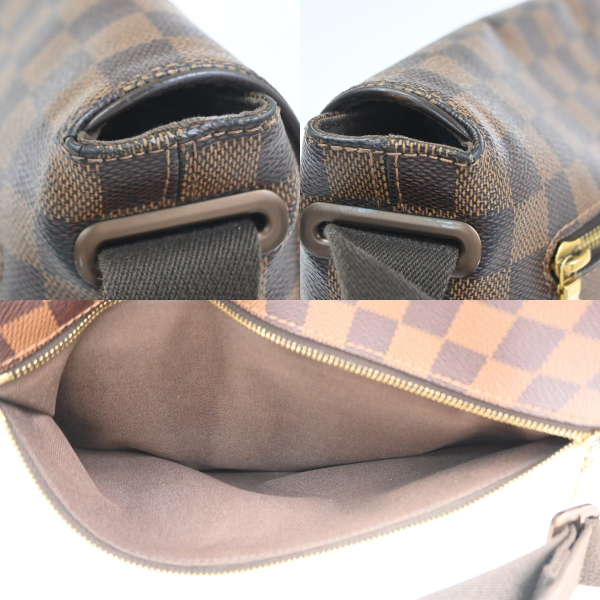 Louis Vuitton Brooklyn Handbag Damier, Brown, Canvas, Shoulder Bag