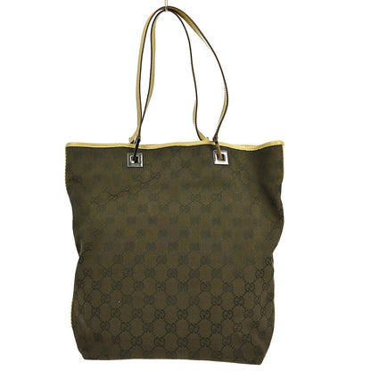 Gucci Vintage Bucket Shopping Tote GG Canvas, BROWN, CANVAS, Tote bag