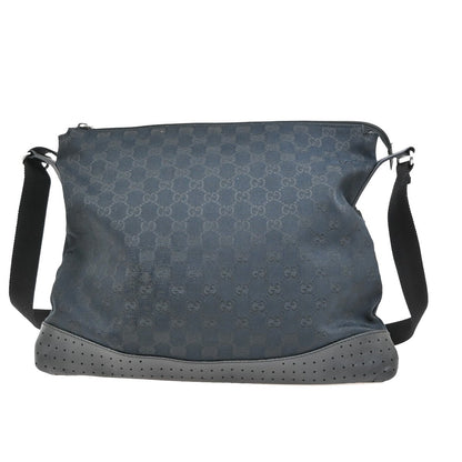 Gucci Zip Messenger Bag GG Denim, BLACK, CANVAS, Crossbody bag
