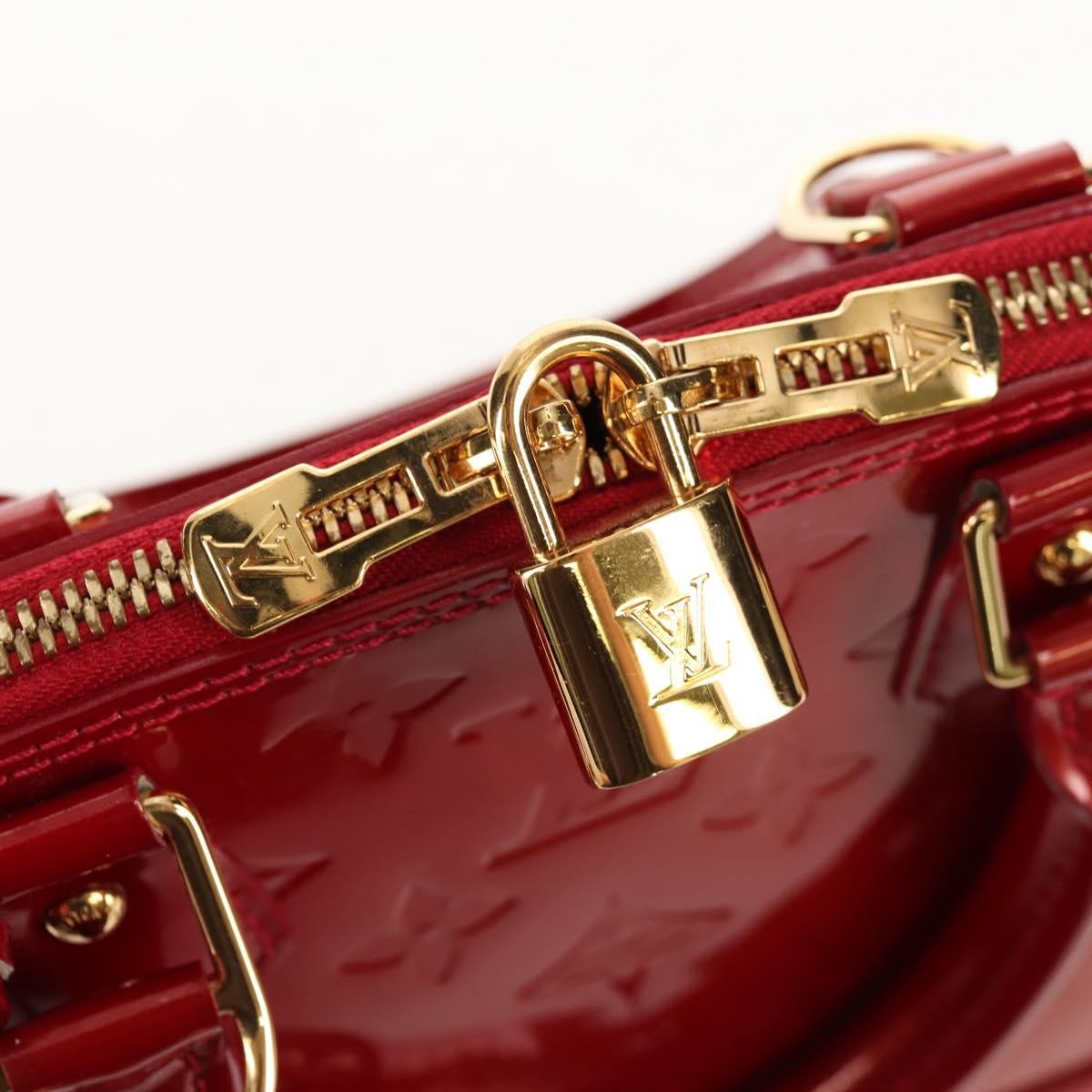 Louis Vuitton Alma Handbag Monogram Vernis, RED, PATENT_LEATHER, Handbag