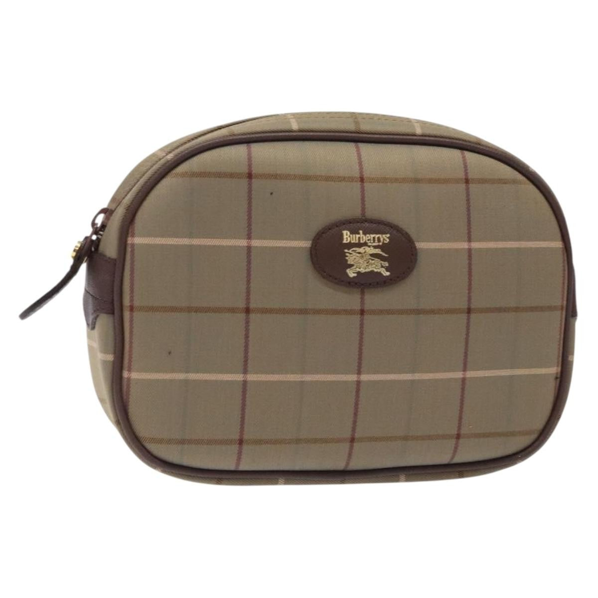 Burberry Nova check Pochette Canvas, BEIGE, CANVAS, Clutche & pouche