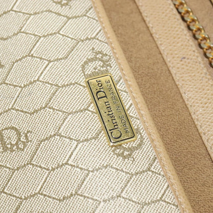 Christian Dior Vintage Chain Flap Shoulder Bag Leather, BEIGE, LEATHER, Shoulder bag