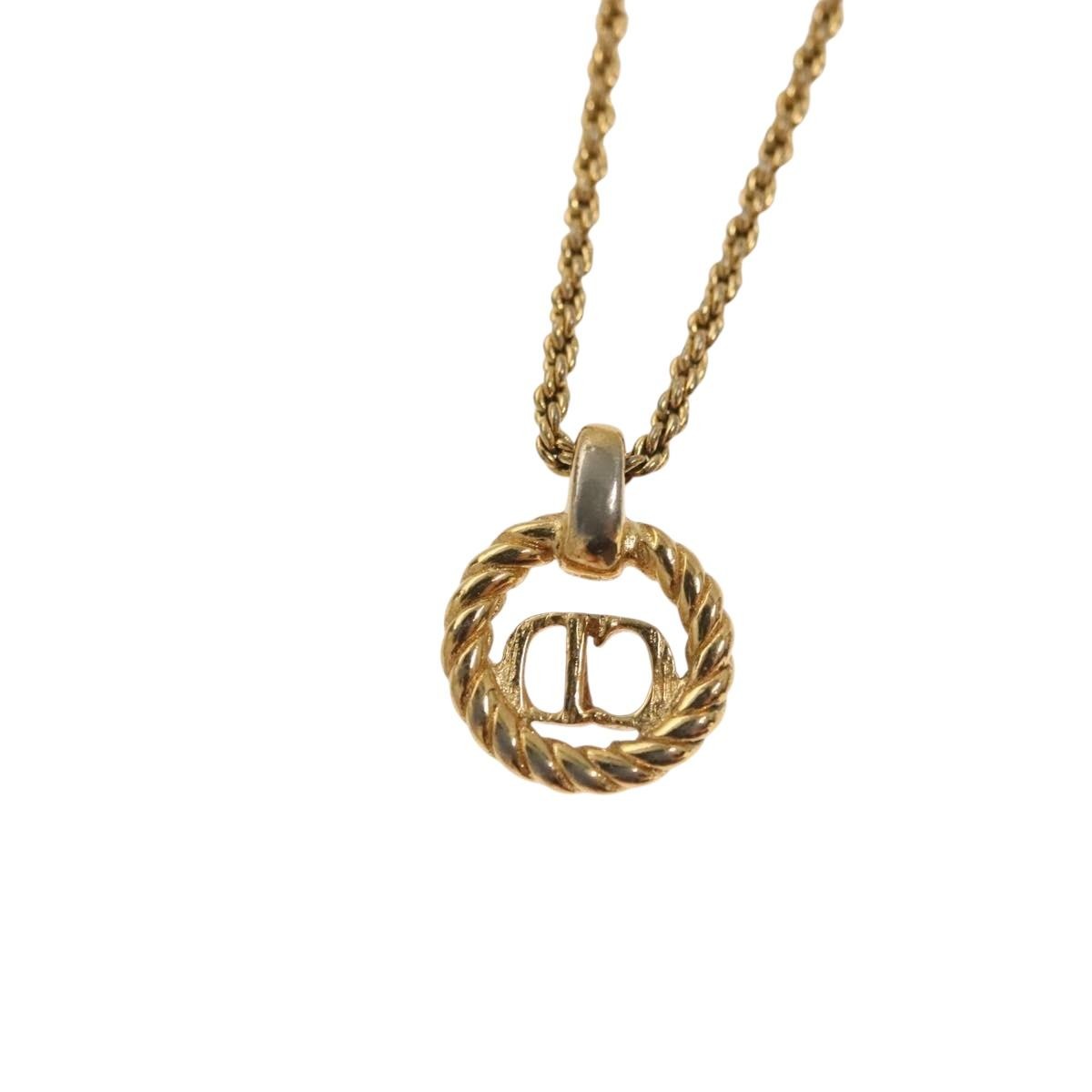 Christian Dior CD Pendant Necklace Gold-plated, GOLD, METAL, Necklace