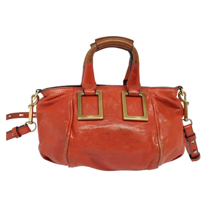 Chloe Ethel Handbag Leather, ORANGE, LEATHER, Handbag