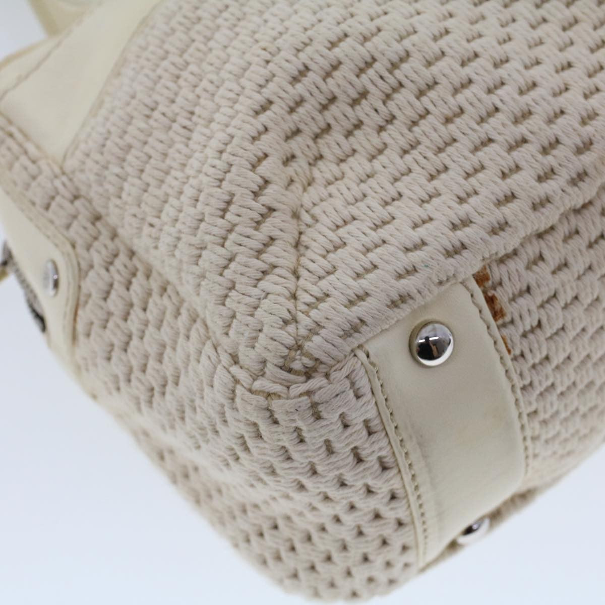 Chanel Vintage Shoulder Bag Canvas, WHITE, CANVAS, Shoulder bag